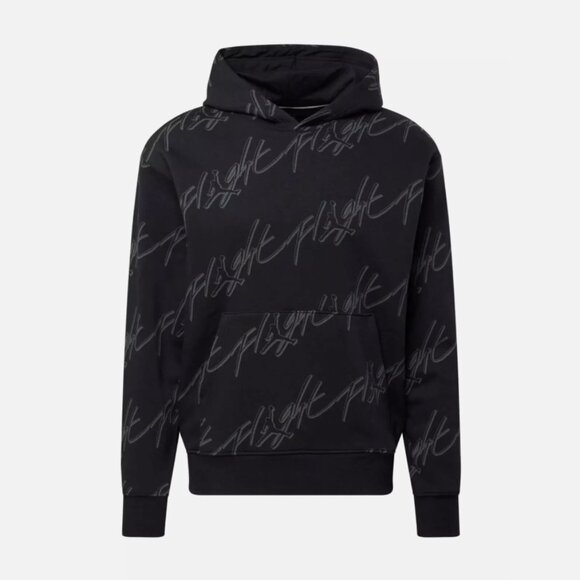 Jordan Flight Essentials All Over Print Mens Fleece Pullover Hoodie Black XL - Picture 8 of 8
